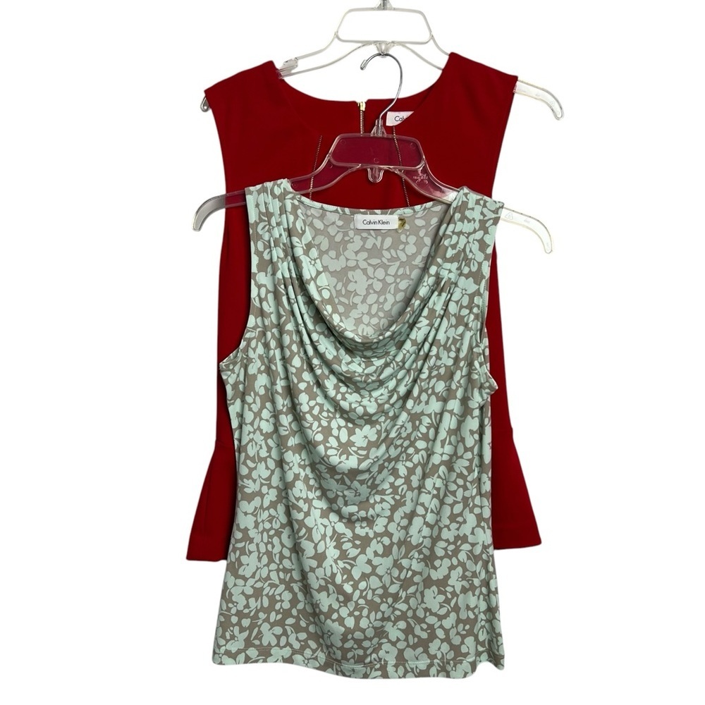 Calvin Klein Women’s Career Dress Tops Sz Small Lot/2 Multi Colors Sleeveless